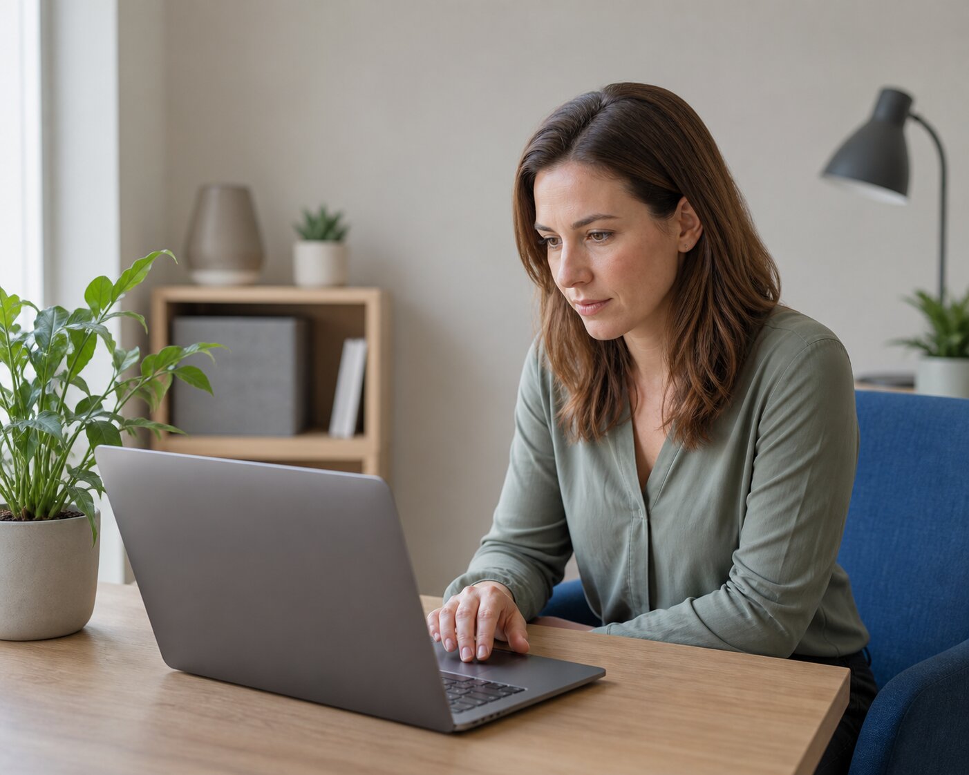 Support specialist working on a laptop